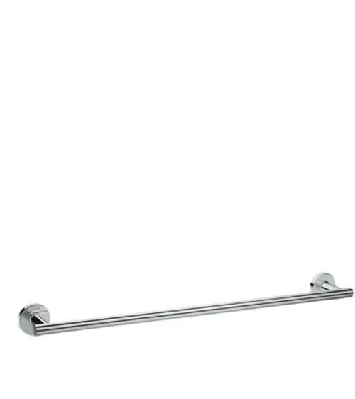 Hansgrohe Badetuchhalter aus verchromtem Metall, horizontal montiert, mit zwei Wandbefestigungen an beiden Enden, für die Aufbewahrung von Handtüchern.